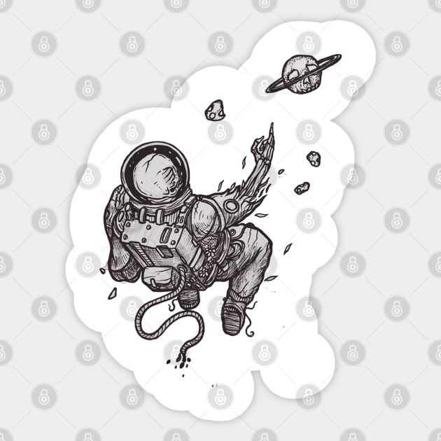 astronout flew Sticker by pesidsg